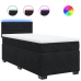 Cama box spring con colchón cuero sintético negro 90x190 cm