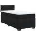 Cama box spring con colchón cuero sintético negro 90x190 cm