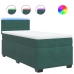 Cama box spring con colchón terciopelo verde oscuro 90x190 cm