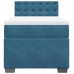 Cama box spring con colchón terciopelo azul 90x200 cm