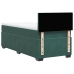 Cama box spring con colchón terciopelo verde oscuro 90x200 cm