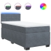 Cama box spring con colchón terciopelo gris oscuro 100x200 cm