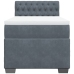 Cama box spring con colchón terciopelo gris oscuro 100x200 cm