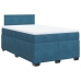 Cama box spring con colchón terciopelo azul 120x190 cm