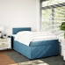 Cama box spring con colchón terciopelo azul 120x190 cm