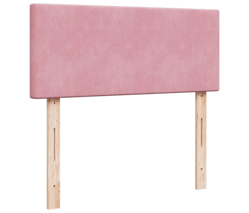 Cama box spring con colchón terciopelo rosa 120x190 cm