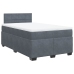 Cama box spring con colchón terciopelo gris oscuro 120x190 cm