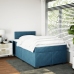 Cama box spring con colchón terciopelo azul 120x190 cm