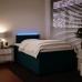 Cama box spring con colchón terciopelo azul 120x190 cm