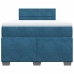 Cama box spring con colchón terciopelo azul 120x190 cm