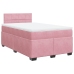 Cama box spring con colchón terciopelo rosa 120x190 cm