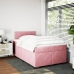 Cama box spring con colchón terciopelo rosa 120x190 cm