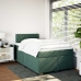 Cama box spring con colchón terciopelo verde oscuro 120x190 cm