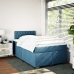 Cama box spring con colchón terciopelo azul 120x190 cm