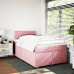 Cama box spring con colchón terciopelo rosa 120x190 cm