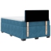 Cama box spring con colchón terciopelo azul 120x190 cm