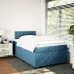 Cama box spring con colchón terciopelo azul 120x190 cm
