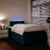 Cama box spring con colchón terciopelo azul 120x190 cm