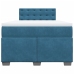 Cama box spring con colchón terciopelo azul 120x190 cm