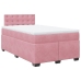 Cama box spring con colchón terciopelo rosa 120x190 cm