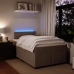 Cama box spring con colchón terciopelo gris claro 120x200 cm