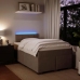 Cama box spring con colchón terciopelo gris claro 120x200 cm