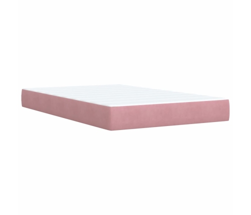 Cama box spring con colchón terciopelo rosa 120x200 cm