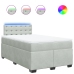 Cama box spring con colchón terciopelo gris claro 120x200 cm