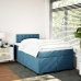 Cama box spring con colchón terciopelo azul 120x200 cm