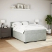 Cama box spring con colchón terciopelo gris claro 140x190 cm