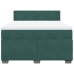 Cama box spring con colchón terciopelo verde oscuro 140x190 cm