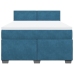 Cama box spring con colchón terciopelo azul 140x190 cm