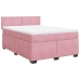 Cama box spring con colchón terciopelo rosa 140x190 cm