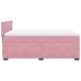 Cama box spring con colchón terciopelo rosa 140x190 cm