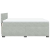 Cama box spring con colchón terciopelo gris claro 140x190 cm