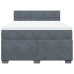 Cama box spring con colchón terciopelo gris oscuro 140x190 cm