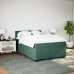 Cama box spring con colchón terciopelo verde oscuro 140x190 cm