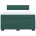 Cama box spring con colchón terciopelo verde oscuro 140x190 cm