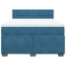 Cama box spring con colchón terciopelo azul 140x190 cm