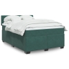 Cama box spring con colchón terciopelo verde oscuro 140x190 cm