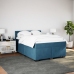 Cama box spring con colchón terciopelo azul 140x190 cm