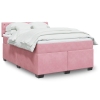 Cama box spring con colchón terciopelo rosa 140x190 cm