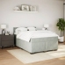 Cama box spring con colchón terciopelo gris claro 140x190 cm