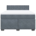 Cama box spring con colchón terciopelo gris oscuro 140x190 cm