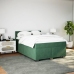 Cama box spring con colchón terciopelo verde oscuro 140x190 cm