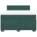 Cama box spring con colchón terciopelo verde oscuro 140x190 cm