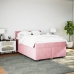 Cama box spring con colchón terciopelo rosa 140x190 cm