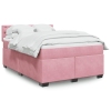 Cama box spring con colchón terciopelo rosa 140x190 cm