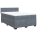 Cama box spring con colchón terciopelo gris oscuro 140x200 cm