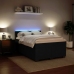 Cama box spring con colchón terciopelo negro 140x200 cm